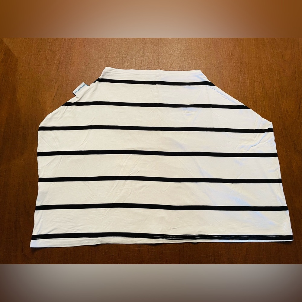Canopy Couture Car Seat Cover - Jersey Stretch - Black and White Stripe